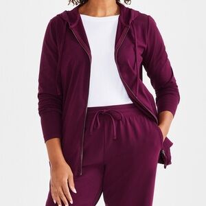 Burgundy Zip-Up Hoodie